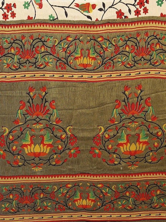 Fabmora Floral Printed Pure Chiffon Saree