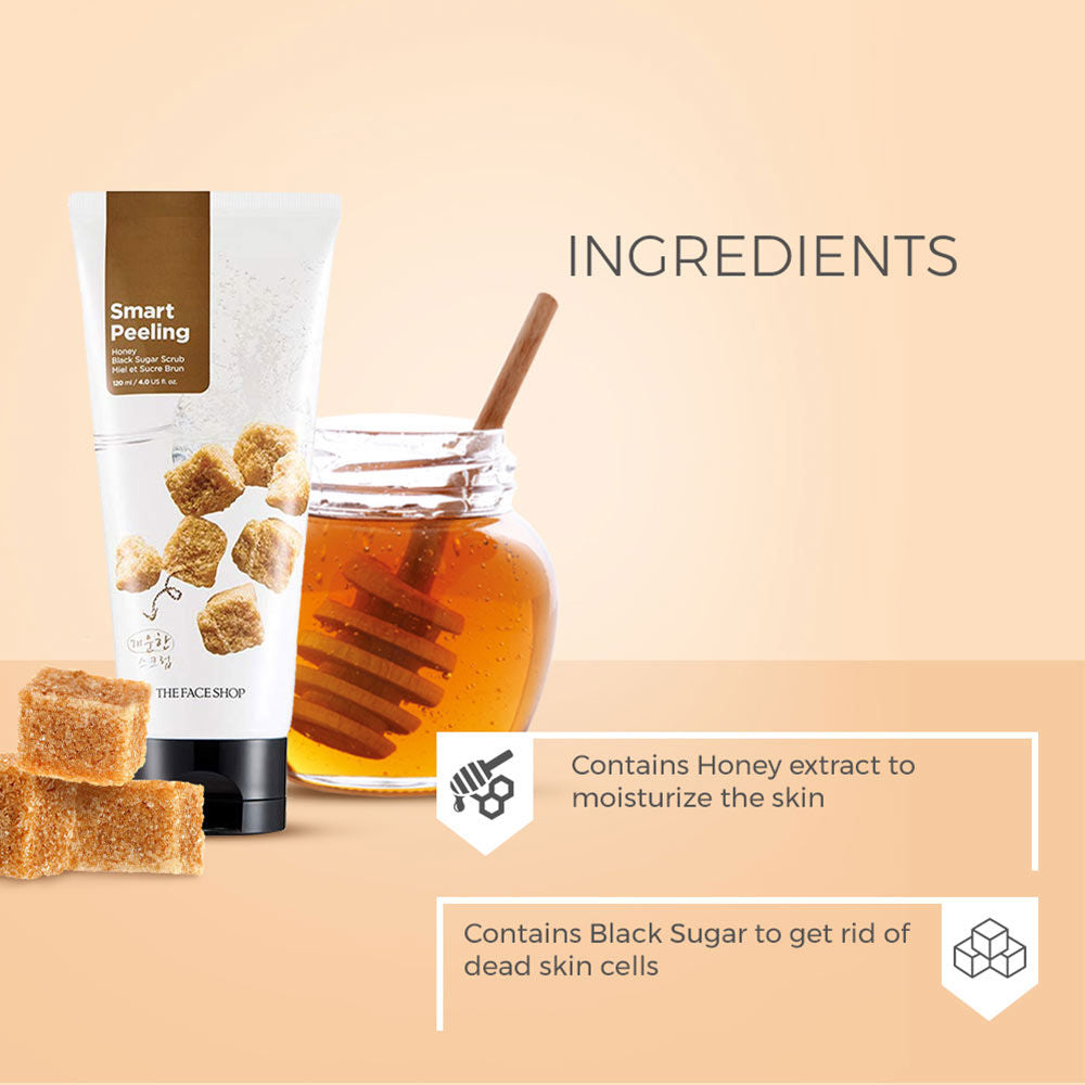 The Face Shop Smart Peeling Honey Black Sugar Scrub - 120 ml
