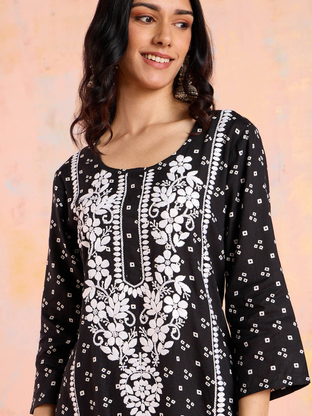 Likha Black Chikankari Kurta Pant & Dupatta (Set of 3)