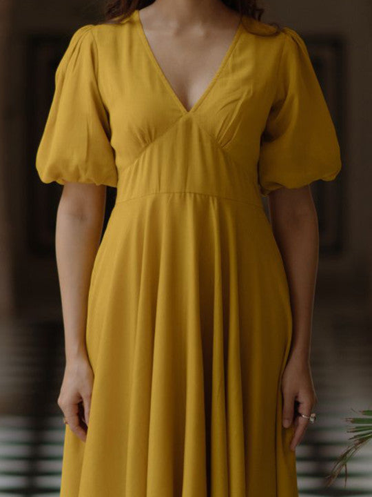 Anayna Long Dress with Balloon Sleeves Ethnic Dresses