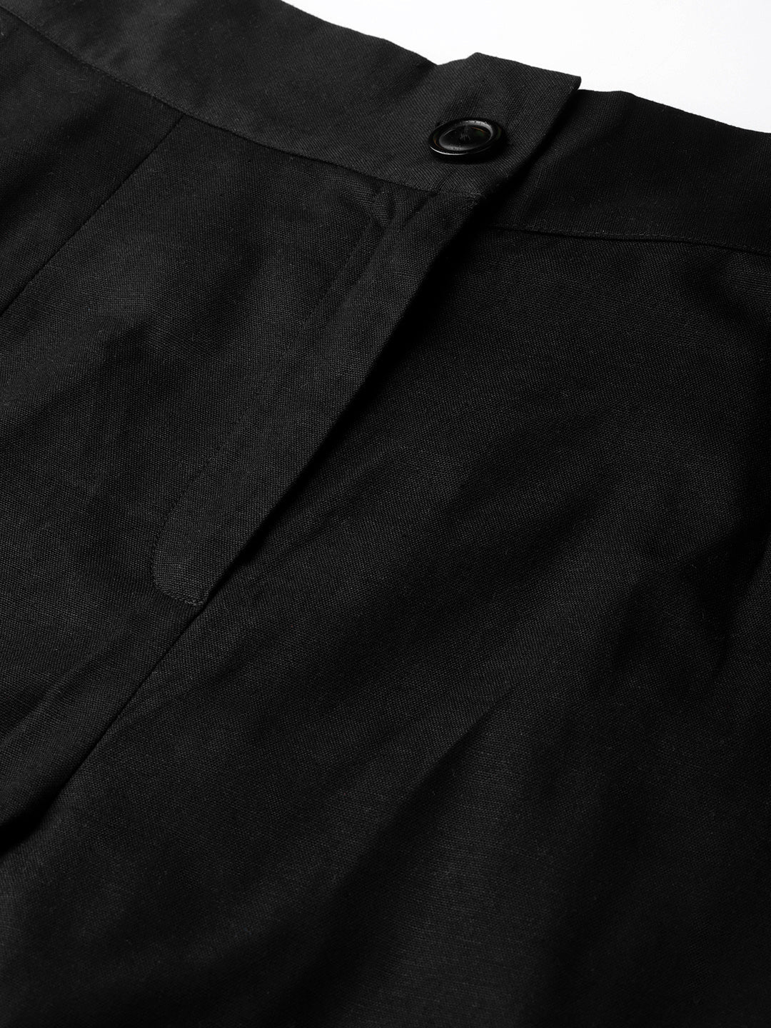 Juniper Women Black Cotton Flex Solid Wide Leg Palazzo