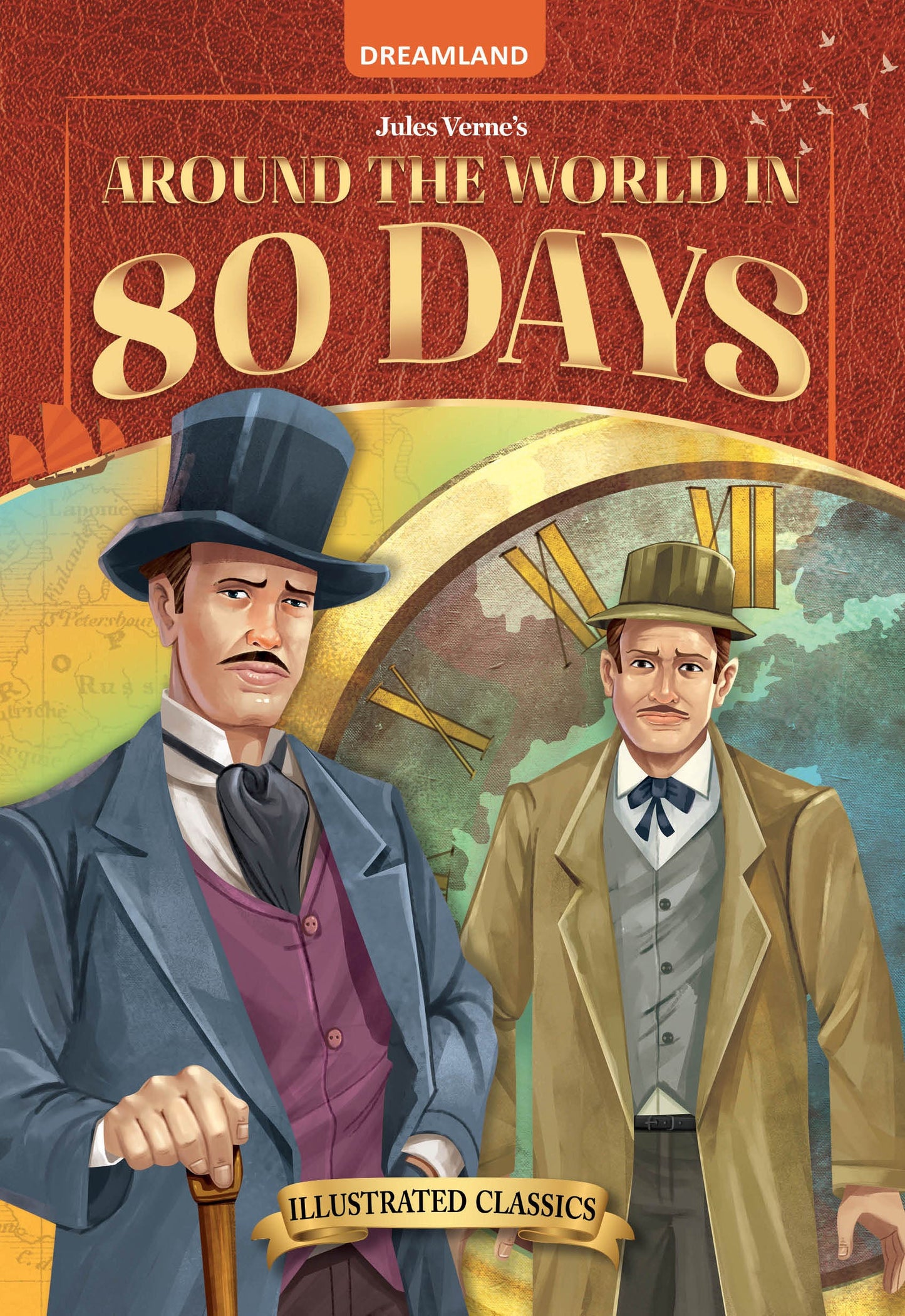 Dreamland Publications Around the World in 80 days- Illustrated Abridged Classics for Children with Practice Questions: Children Classic Fiction Book