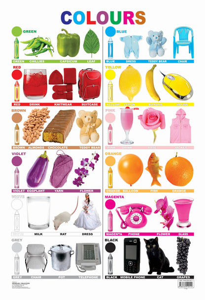 Dreamland Publications Educational Chart for Kids - Colours