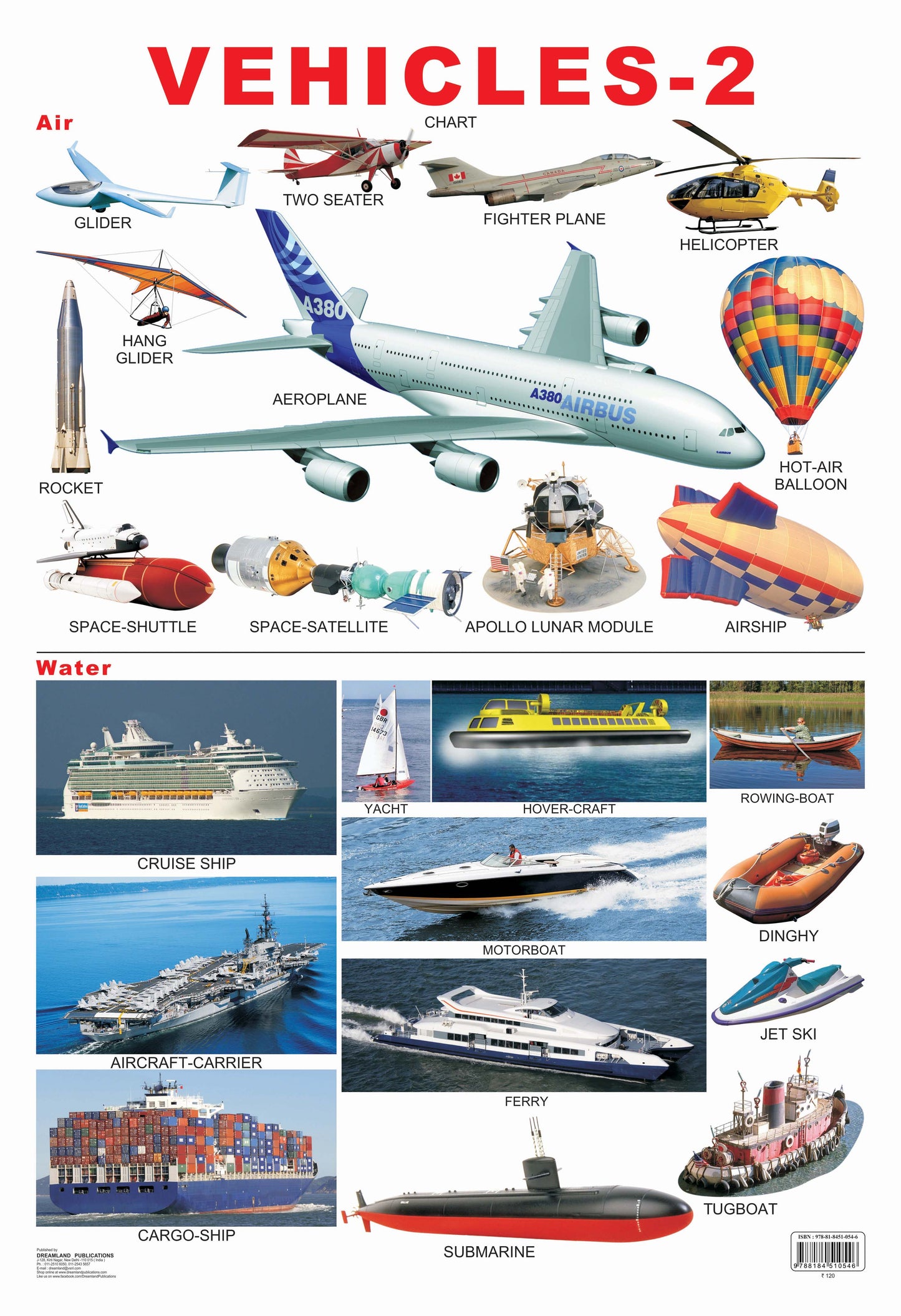 Dreamland Publications Educational Chart for Kids - Vehicles-2
