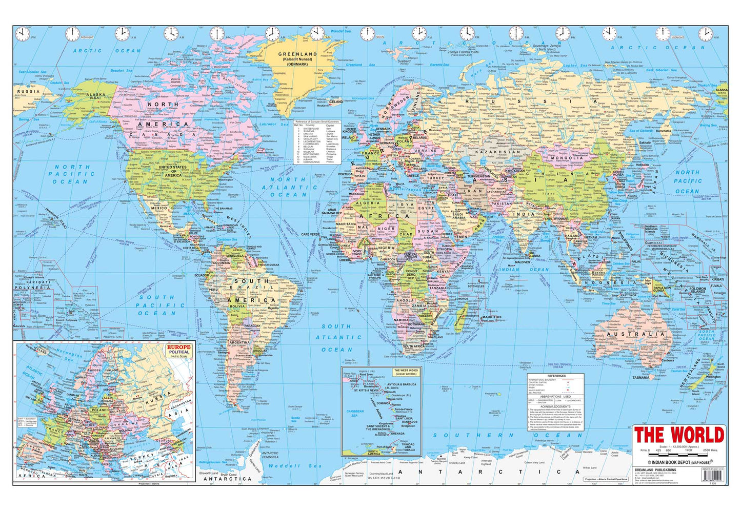 Dreamland Publications Educational Chart for Kids - World Map