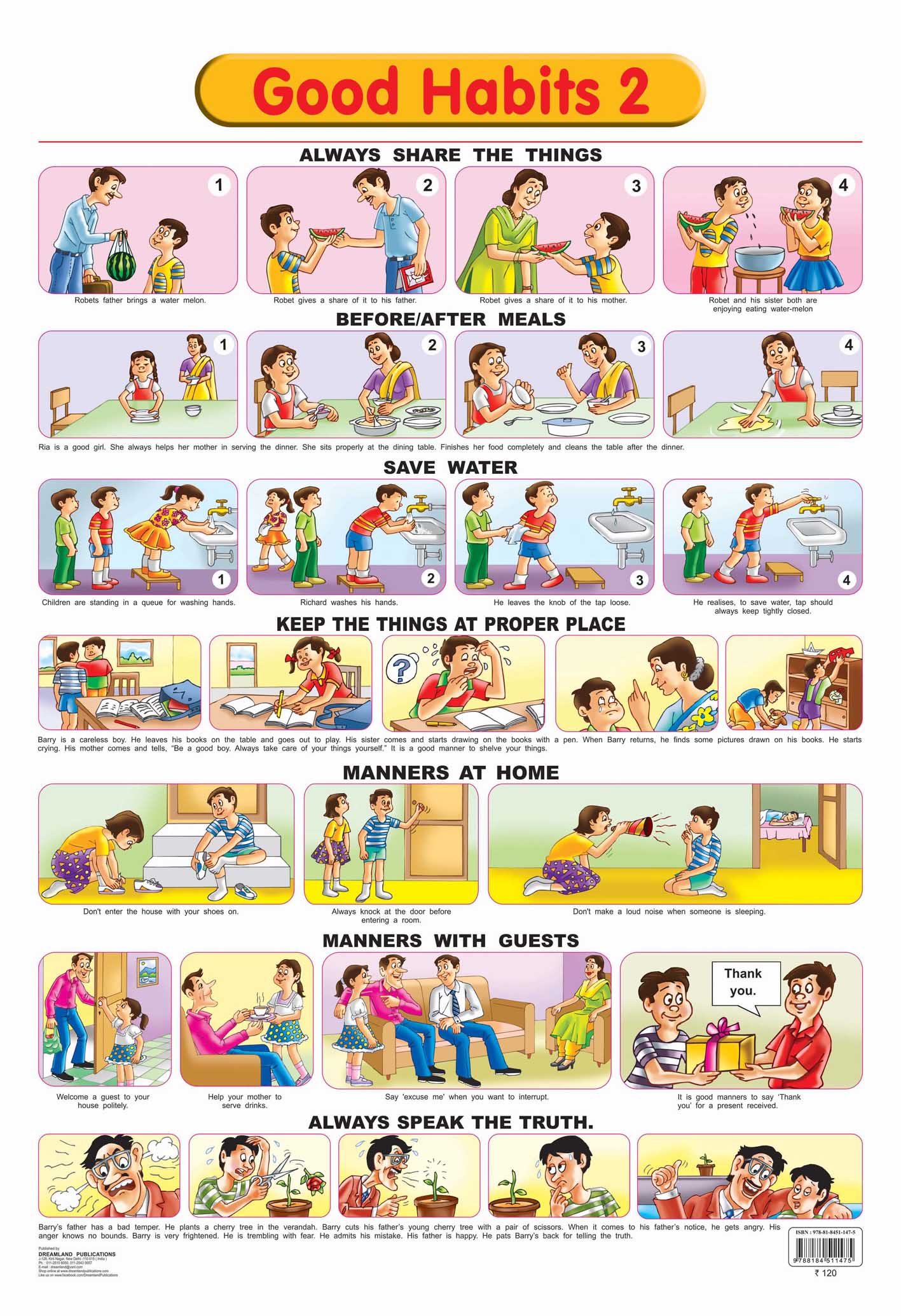 Dreamland Publications Educational Chart for Kids - Good Habits - 2