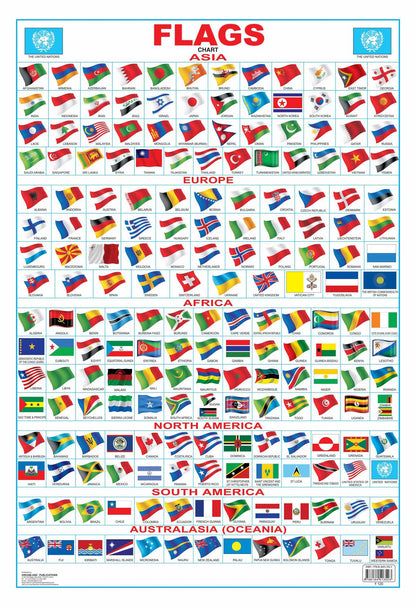 Dreamland Publications Flag Chart : Children Reference Educational Laminated Chart