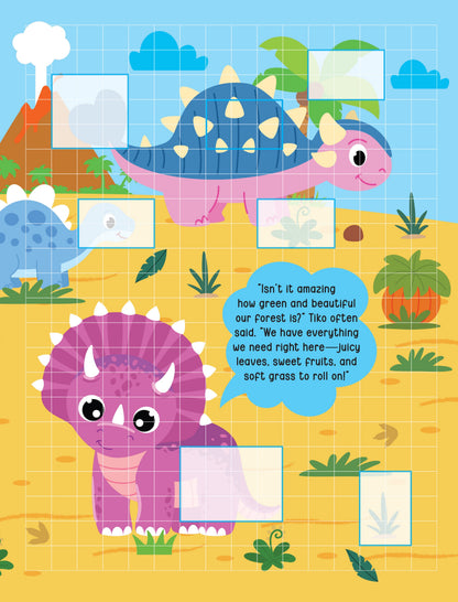 Dreamland Publications Pixel Sticker Activity Book: Tiko and The Lost T-Rex – Over 1,400 Stickers for Kids Age 4+ | Dinosaur Adventure with Pixel Art