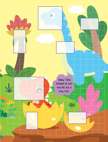 Dreamland Publications Pixel Sticker Activity Book: Tiko and The Lost T-Rex – Over 1,400 Stickers for Kids Age 4+ | Dinosaur Adventure with Pixel Art