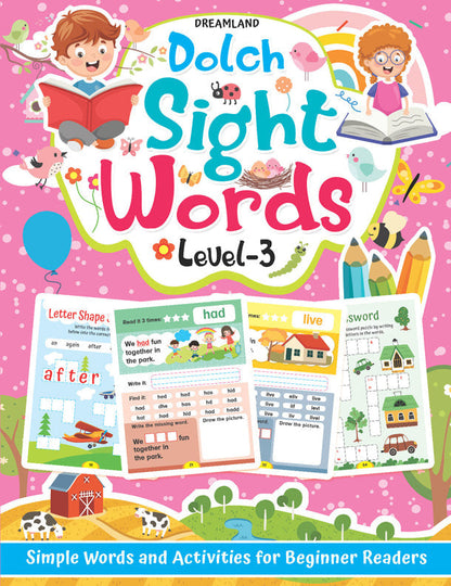 Dreamland Dolch Sight Words Level 3- Simple Words and Activities for Beginner Readers
