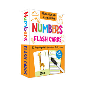 Dreamland Publications Flash Cards Numbers - 30 Double Sided Wipe Clean Flash Cards for Kids (With Free Pen)