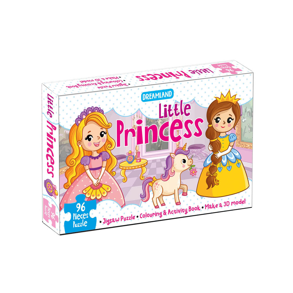 Dreamland Publications Little Princess Jigsaw Puzzle for Kids – 96 Pcs | With Colouring & Activity Book and 3D Model