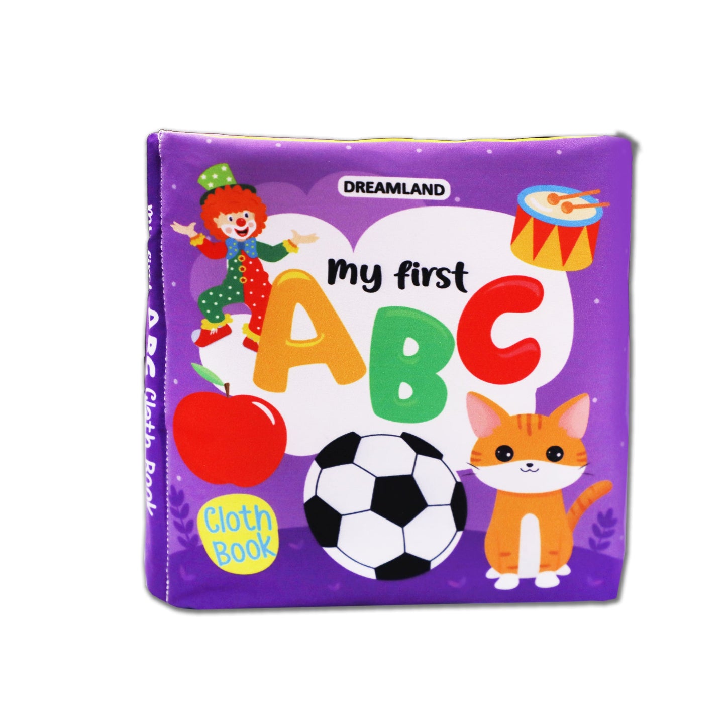 Dreamland Publications Baby My First Cloth Book ABC with Squeaker and Crinkle Paper, Non-Toxic Early Educational Toy for Toddler, Infants
