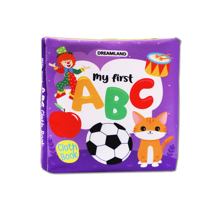 Dreamland Publications Baby My First Cloth Book ABC with Squeaker and Crinkle Paper, Non-Toxic Early Educational Toy for Toddler, Infants
