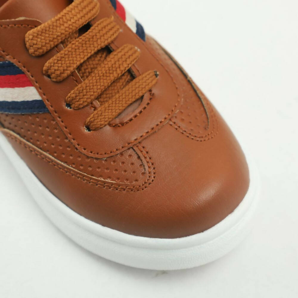 Tiny Bugs Boys Lace Up Casual Sheos - Tan