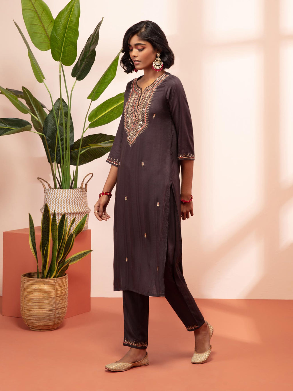 Likha Shaan-E-Avadh Black Embroidered Kurta Set with Dupatta LIKSKD133 (Set of 3)