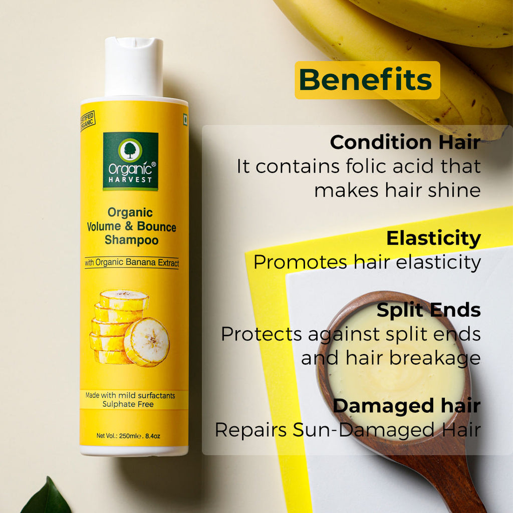 Organic Harvest Organic Volume & Bounce Shampoo With Organic Banana Extract - 250 ml