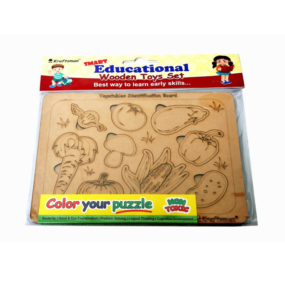 Kraftsman Vegetable Identification Puzzle Board with Color Kit Included