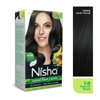Nisha Creme Hair Color for Women - Natural Black