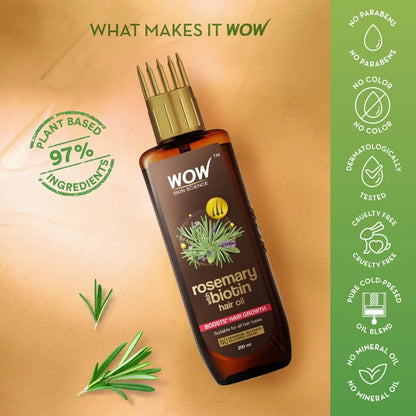 Wow Skin Science Rosemary With Biotin Hair Growth Oil -200 ml