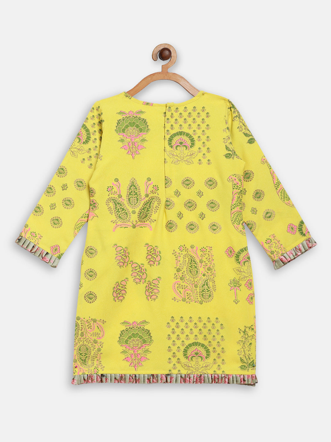 Ahalyaa Yellow Viscose Rayon Straight Kurta Sets