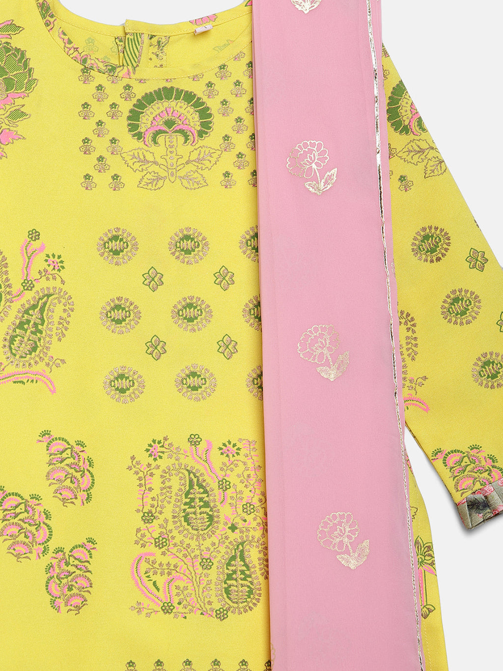 Ahalyaa Yellow Viscose Rayon Straight Kurta Sets