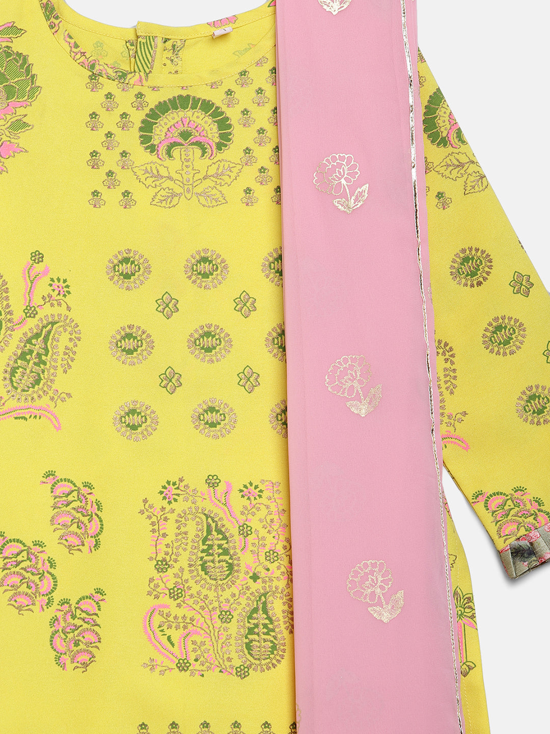 Ahalyaa Yellow Viscose Rayon Straight Kurta Sets