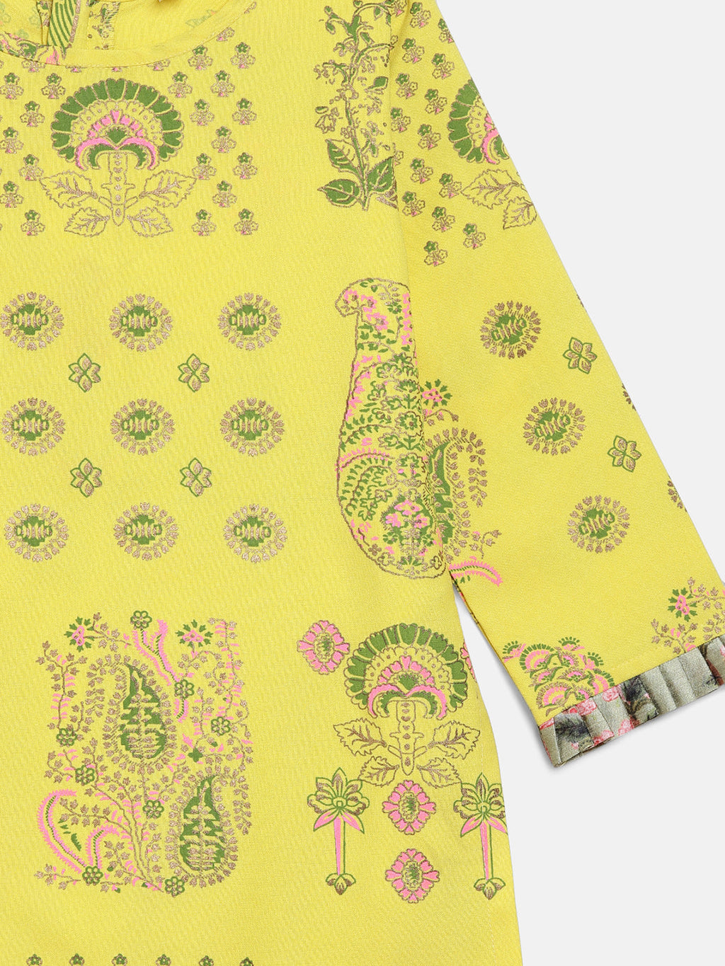 Ahalyaa Yellow Viscose Rayon Straight Kurta Sets