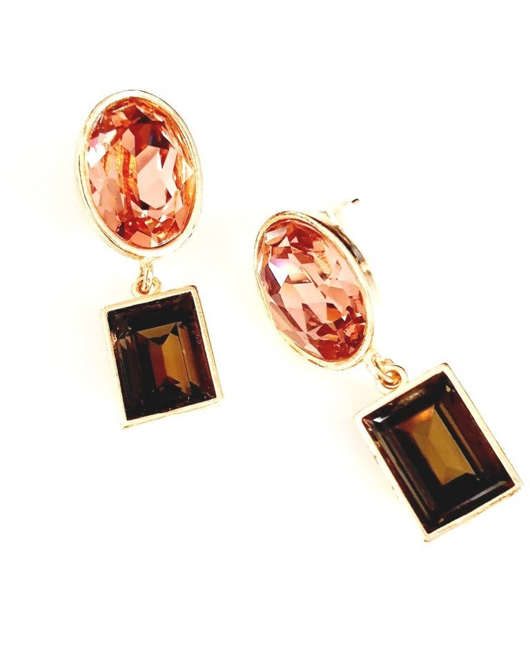 Bling Accessories Swarovski Smoky Quartz Earrings