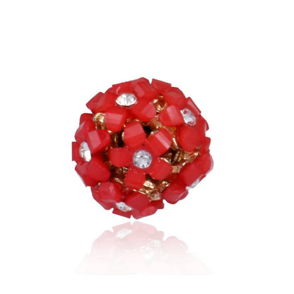 Trendoo Jewelry Gold-Polished Stylish Fancy Party Wear Red Studs