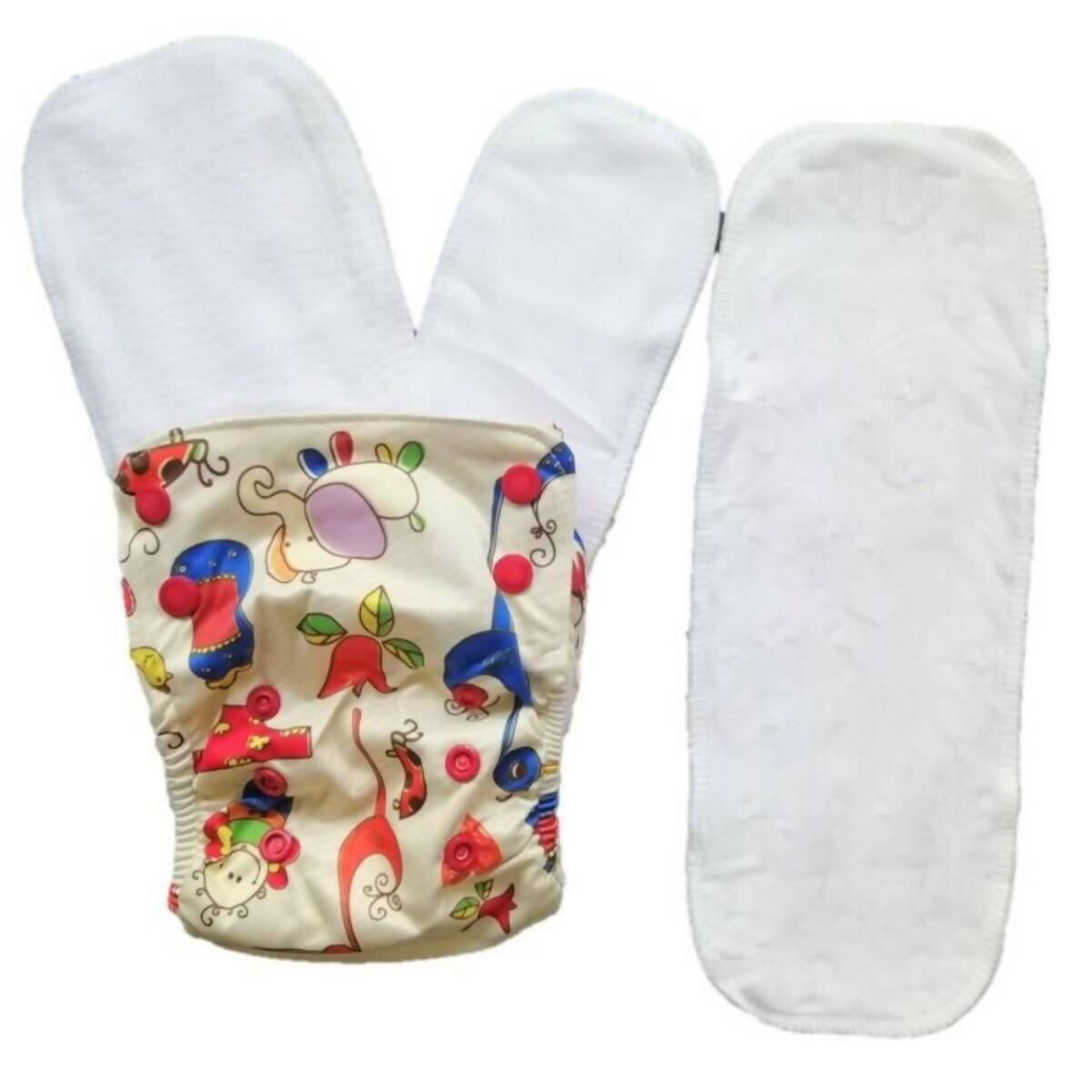 Kindermum Nano Pro Aio Cloth Diaper (With 2 Organic Inserts And Power Booster)-Baby Doodle For Kids