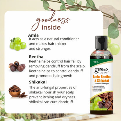 Globus Naturals Amla Reetha Shikakai Shampoo