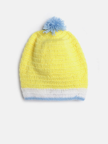 Chutput Kids Woollen Hand Knitted Octopus Detail Cap - Yellow