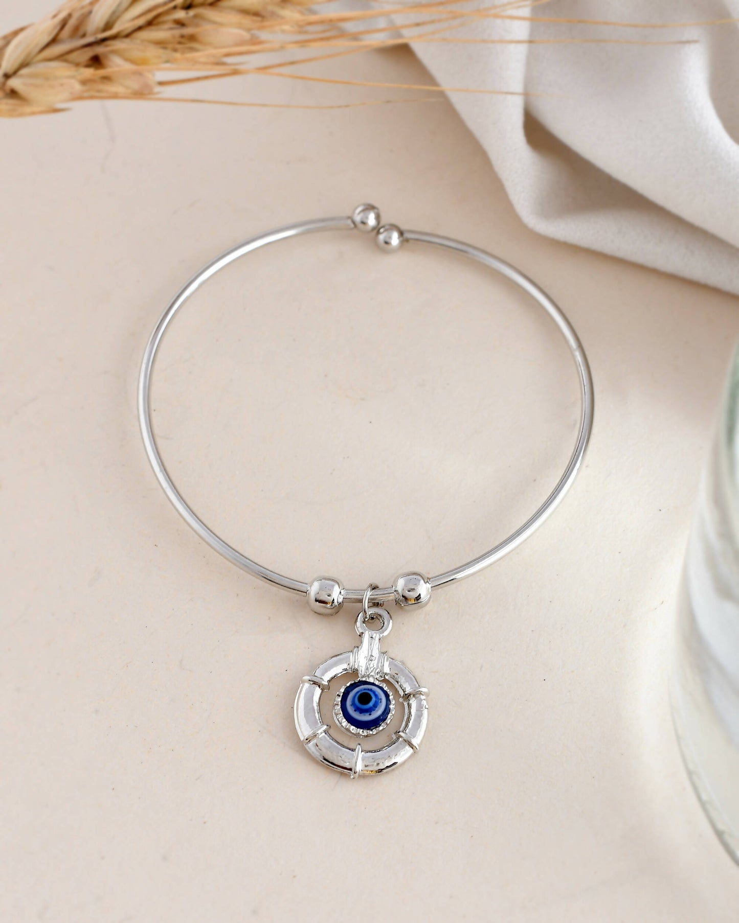 VOJ Stainless Steel Beads Silver Bracelet