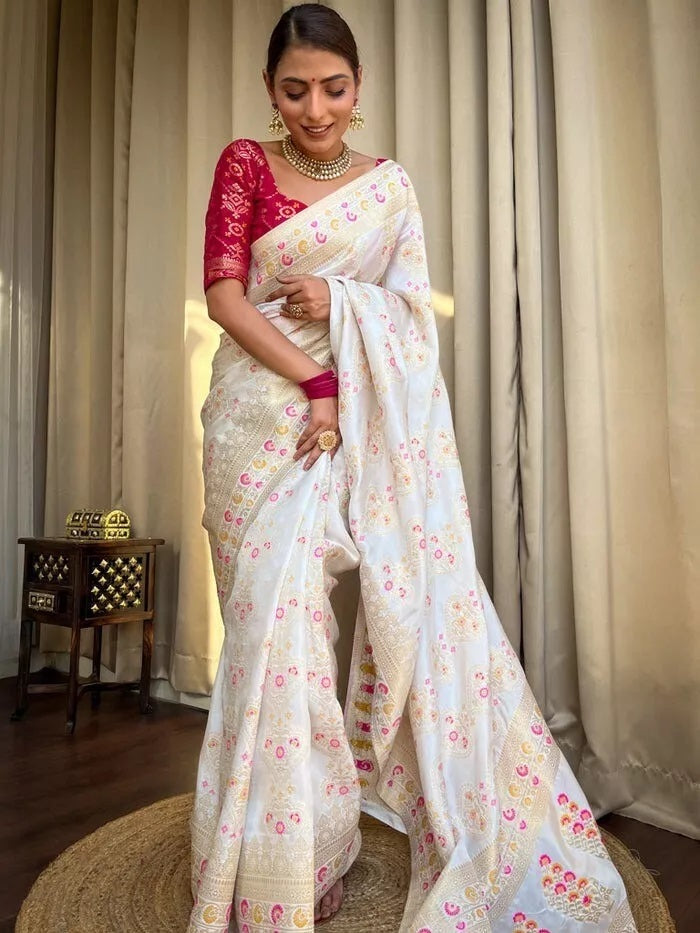 Banarasi Soft Silk Saree Blouse,Party Wear Classic Sari