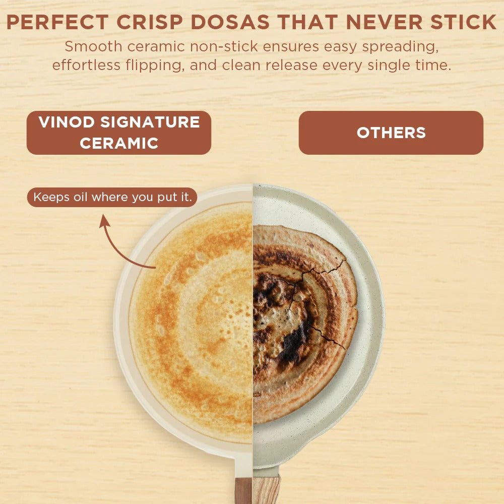 Vinod Di Casa Signature Ceramic Non-Stick Cookware Set of 3 Induction Bottom