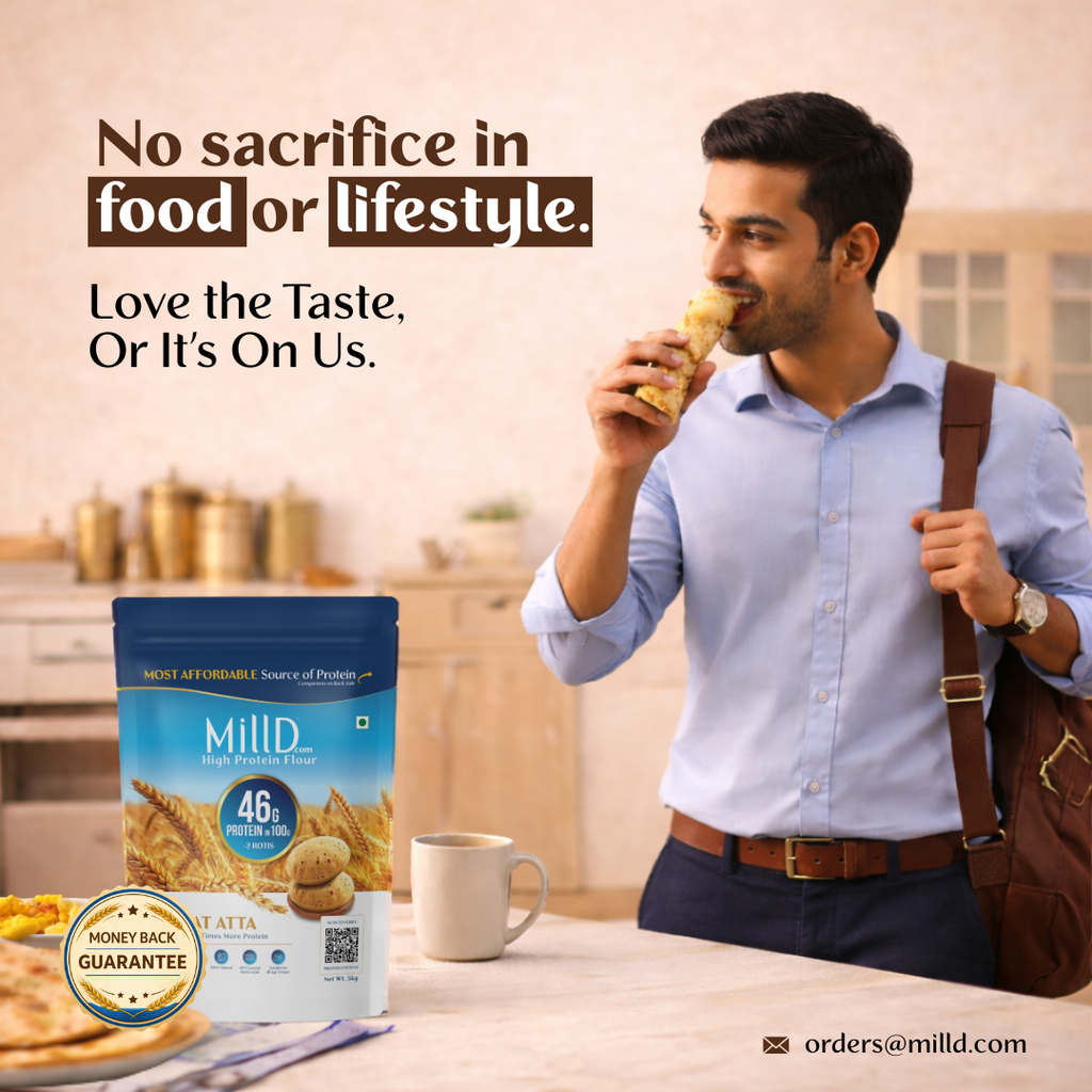 Mill'D High Protein Wheat Flour | 46 G Protein - 2 kg