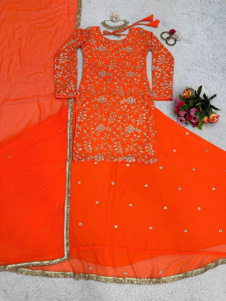 Festival Collection Classic Faux Georgette Top Lehenga & Dupatta