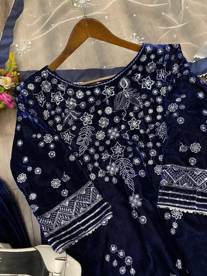Viscose Velvet Saree – Rich, Soft, and Luxurious Top Pant Dupatta