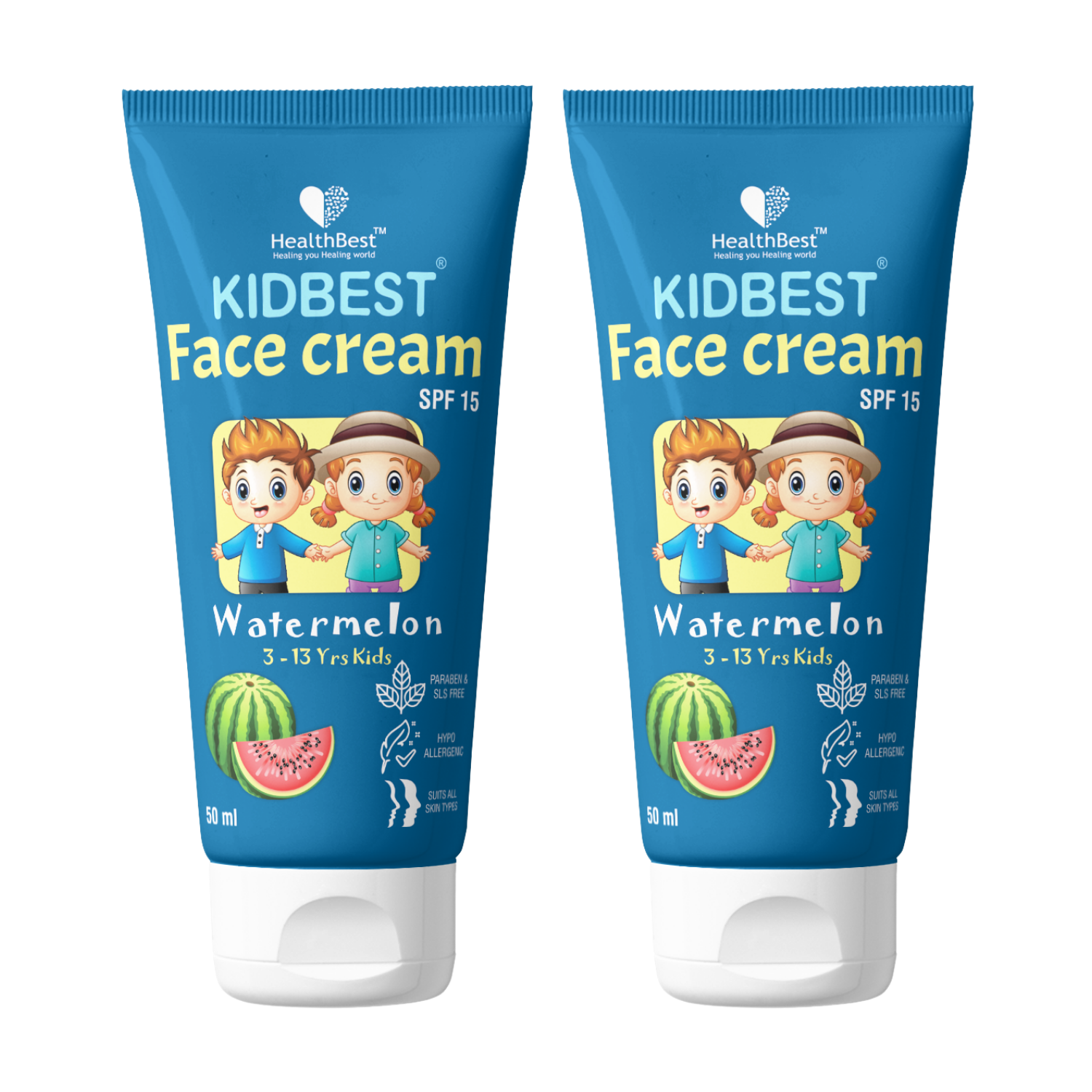 Health Best Kidbest Face Cream for 3-13 Years Kids Pack of 2 - Each 50ml