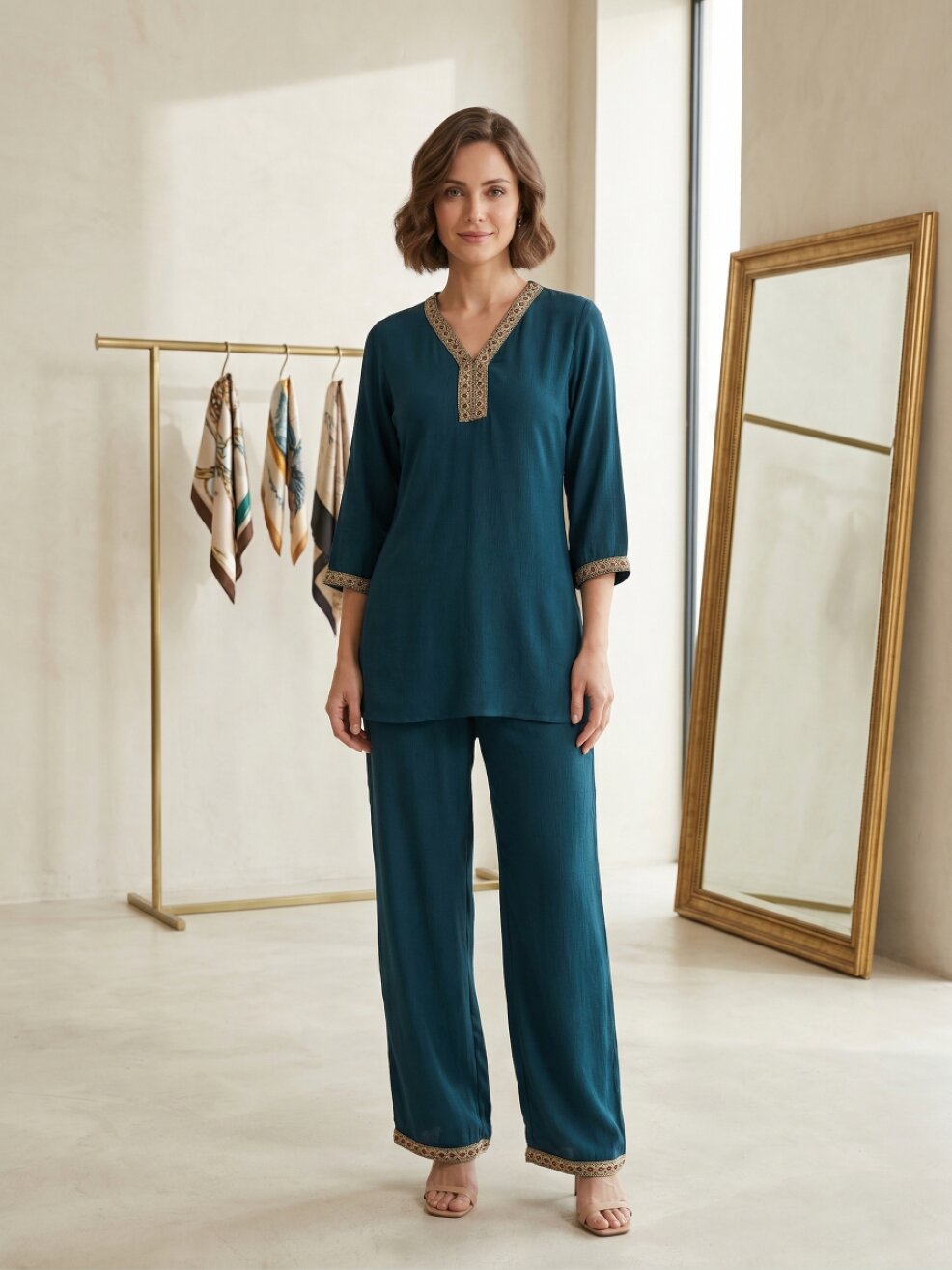 Anaita Teal Stylish Readymade Co-Ords Set