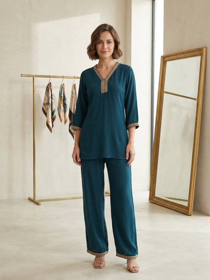 Anaita Teal Stylish Readymade Co-Ords Set