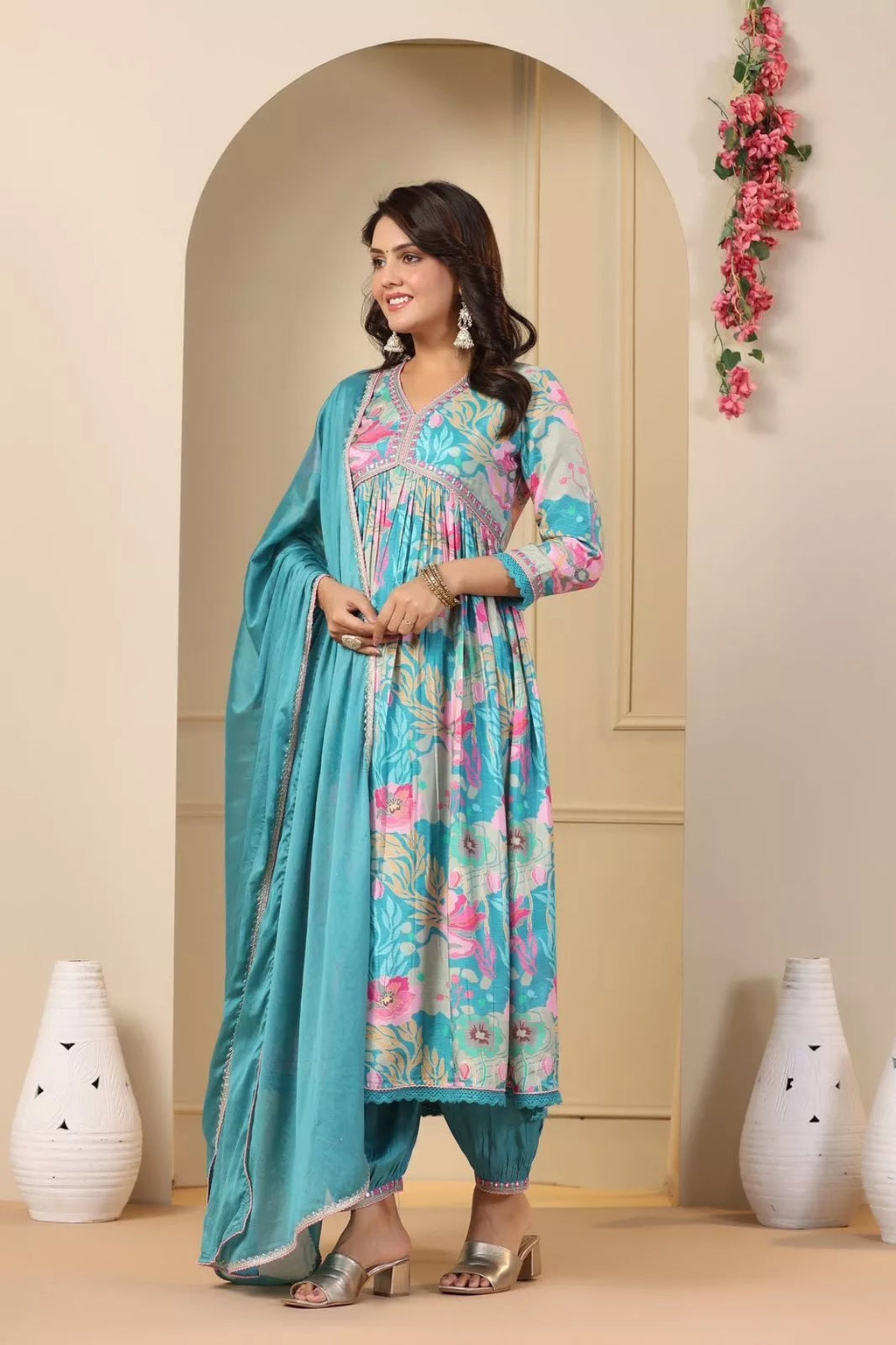 Full Stitched Muslin With Digital Print Top Pant & Dupatta