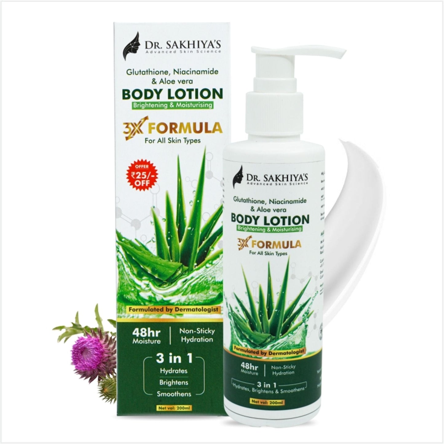 Dr.Sakhiya Body Lotion With Glutathione, Niacinamide & Aloe Vera