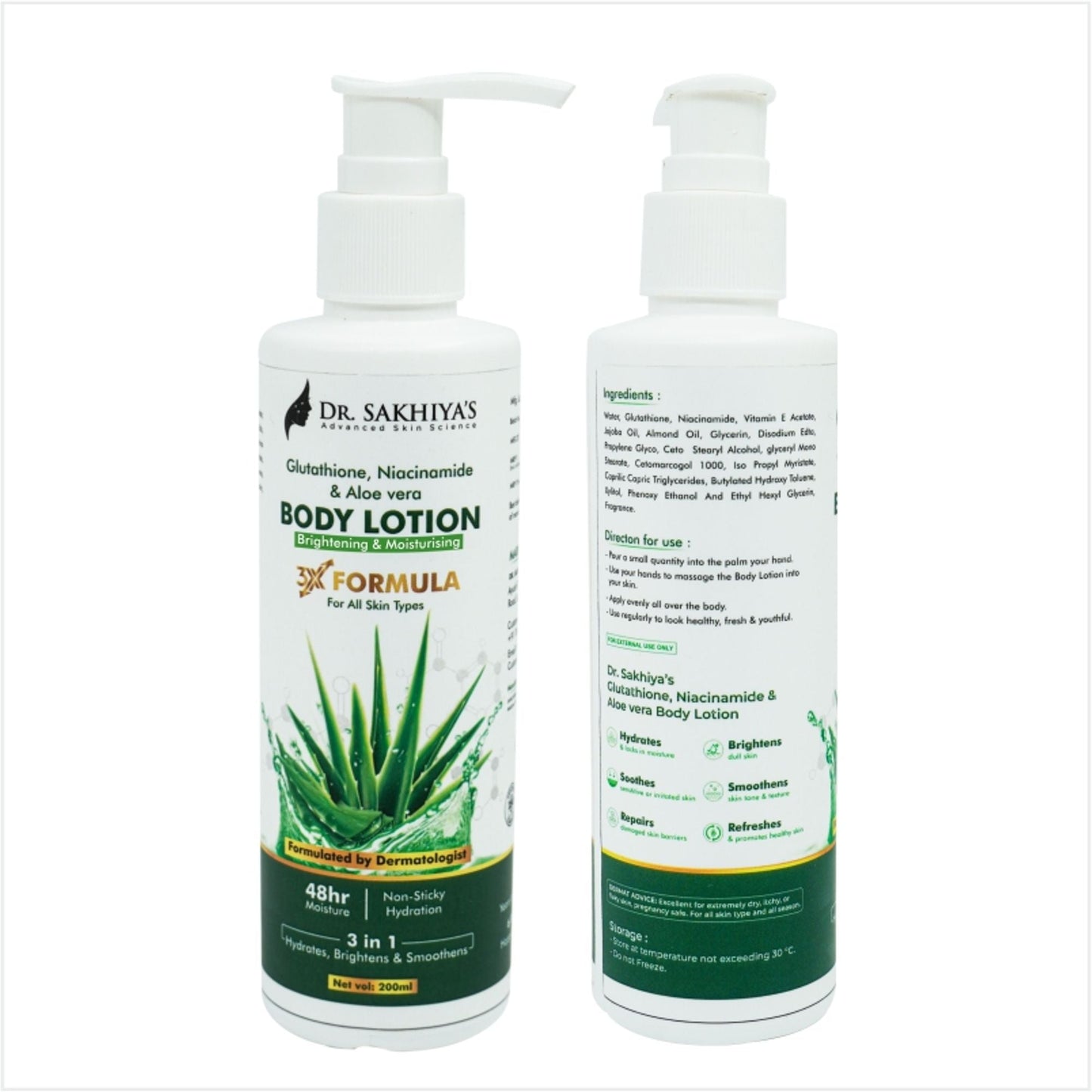 Dr.Sakhiya Body Lotion With Glutathione, Niacinamide & Aloe Vera