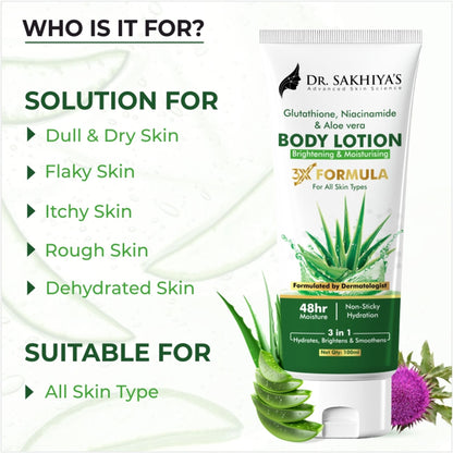 Dr.Sakhiya Body Lotion With Glutathione, Niacinamide & Aloe Vera
