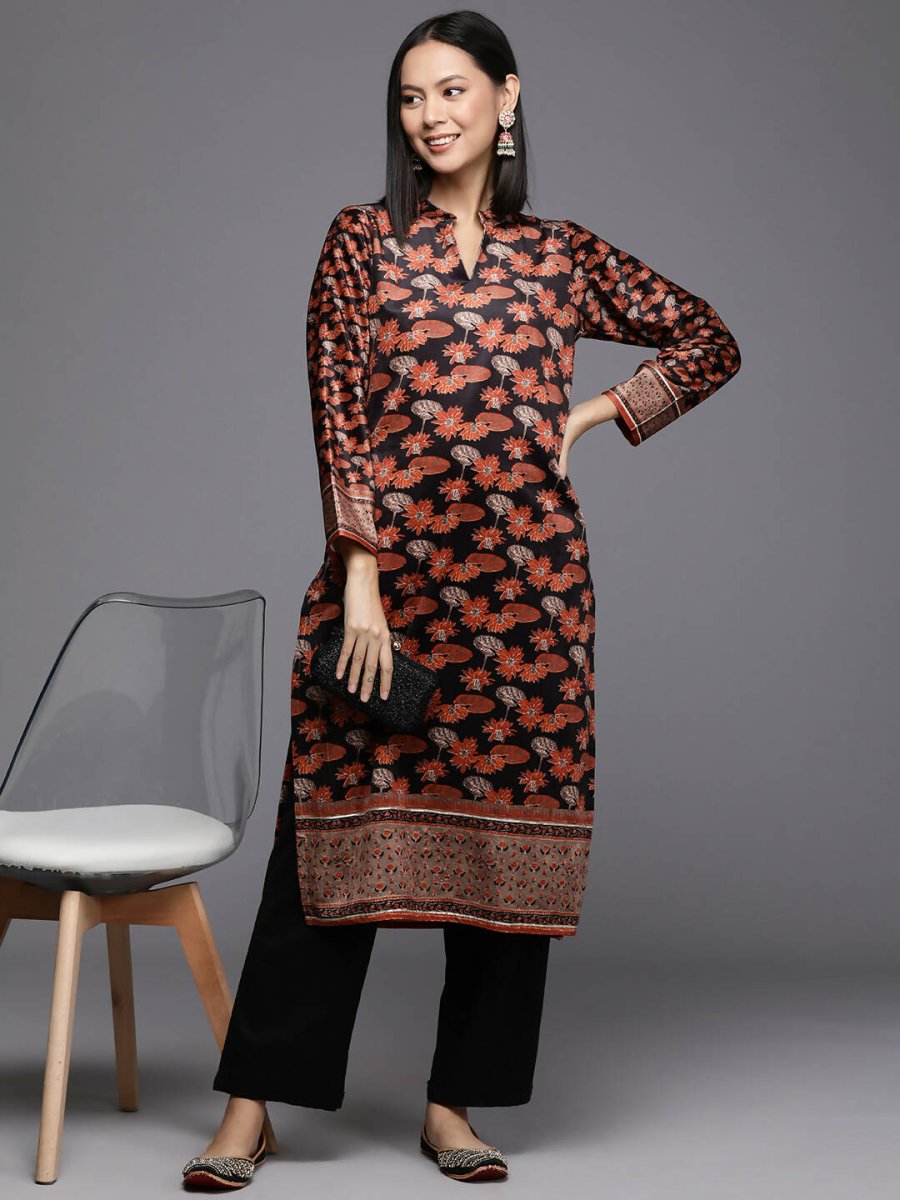 Ahalyaa Women's Traditional wear Kurta - Black