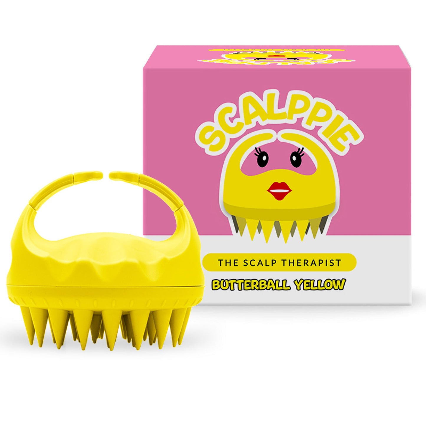 Scalppie Silicon Hair Scalp Massager & Shampoo Brush Scrub For Hair Growth & Anti Dandruff - Yellow