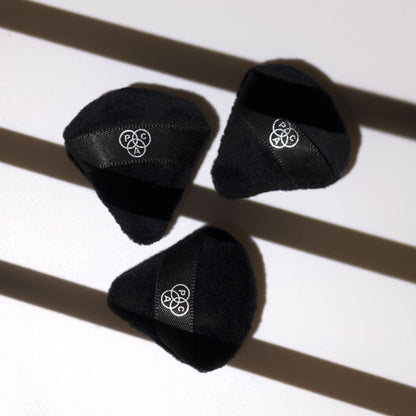 PAC Studio Pizza Puff Black Mini - 99% Soft Natural Cotton, Ideal for Under Eyes & Precise Application