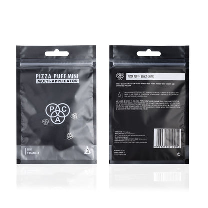PAC Studio Pizza Puff Black Mini - 99% Soft Natural Cotton, Ideal for Under Eyes & Precise Application